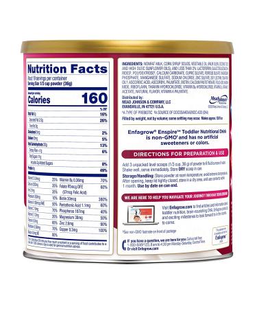Enfagrow Enspire Toddler Nutritional Drink | Brain & Immune Support | Non-GMO | 24 oz Powder Tub (Pack of 4) - Buy Online on GoSupps.com