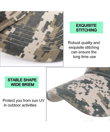 Adjustable Camo Sun Visors Hats for Women & Men - 2PCS Sports Caps for Golf, Running, Summer Beach - Buy Online on GoSupps.com