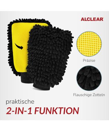 Alclear Shaggy Washing Gloves - Premium Microfiber Car Wash 2 Set | 100% Scratch-Free Gentle Chenille Gloves for Optimal Care - Buy Online on GoSupps.com