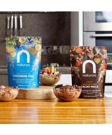 Naturya Organic Coconana Chia Overnight Oats 600g - Gluten-Free Vegan High Protein & Fiber, No Added Sugar - Buy Online on GoSupps.com