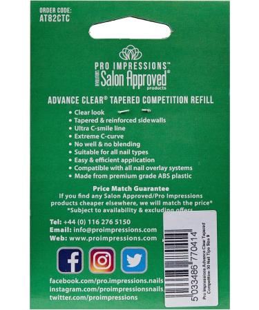 Pro Impressions Advance Clear Tapered Competition 50 Nail Tips Size 9 - Buy Online on GoSupps.com