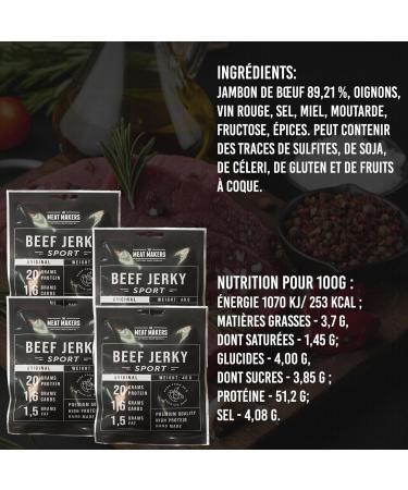 THE MEAT MAKERS Original Beef Jerky Sport (9x40g) Dried meat snack for humans. High protein content. - Buy Online on GoSupps.com