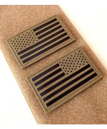 2x3.5 Infrared IR USA American Flag Patch Set - Tactical Vest Hook-Fastener Backing - Coyote Brown Tan - Buy Online on GoSupps.com