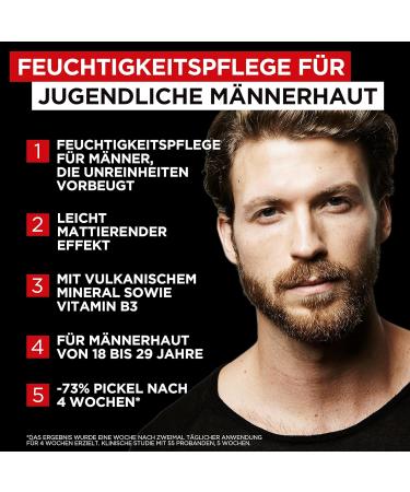 L'Or al Men Expert Anti-Pickel Moisture Cream for Men - 2 Pack | Fight Blackheads & Pimples with Salicylic Acid & Pure Carbon - 50ml - Buy Online on GoSupps.com