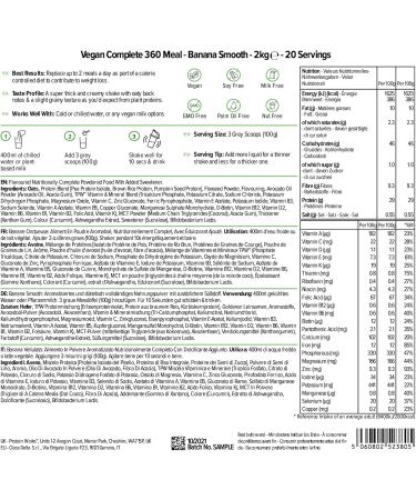 THE PROTEIN WORKS Complete Meal 360 Vegan | Creamy Banana | Nutritionally balanced | 100% vegan | Quick and affordable meal | THE PROTEIN WORKS | 2kg - Buy Online on GoSupps.com