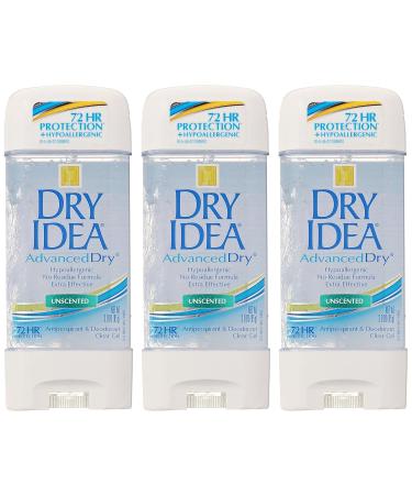 Dry Idea Advanced Unscented Antiperspirant & Deodorant Clear Gel 3.0FL OZ - Pack of 3 - Buy Online on GoSupps.com