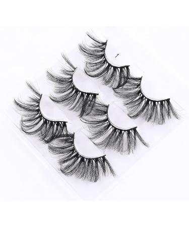 KFZR Eyelashes False Eyelashes Faux Mink Fake Lashes Fluffy Eye Lashes Thick Dramatic Volume Long Soft For Makeup 3 Pairs NO Glue (Style 1 -25mm) - Buy Online on GoSupps.com