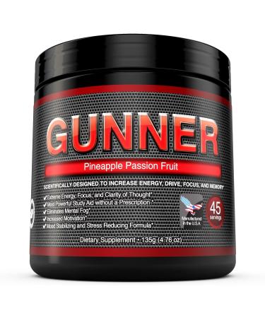Gunner Brain Booster - Enhance Focus Memory & Energy - 45 Servings - International Shipping Available - Buy Online on GoSupps.com
