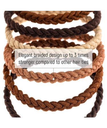 Braided Hair Ties Set - Chocolate Caramel Cocoa Cream - 18 Pcs - Buy Online on GoSupps.com