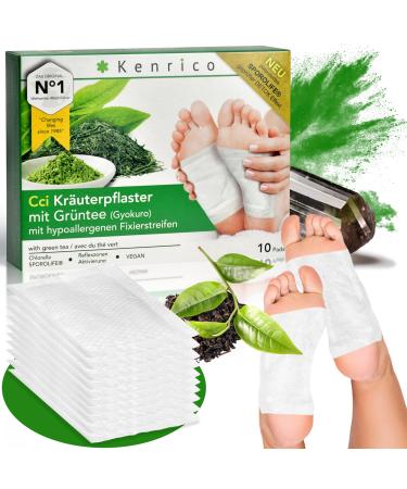 Kenrico CCI herbal pavement with green tea (Gyokuro) 100% vegan Pflaster for detoxification detoxification pavement detox detoxification pads feet detox pavement cure body detoxify foot patch patch