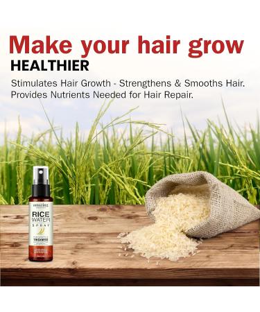 Rice Water Spray with Rosemary & Castor Oil - Hair Growth Treatment for Men & Women | Boost Volume & Reduce Hair Loss - Buy Online on GoSupps.com