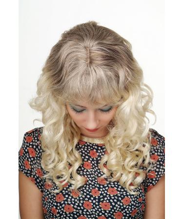 WIG ME UP - Lady's Sexy Ombre Brown Wig with Platinum Tips Curls & Bangs - 55 cm | Shop Now for International Shipping! - Buy Online on GoSupps.com