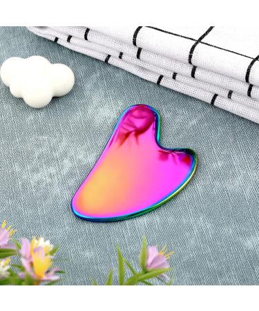 Nuanchu Rainbow Stainless Steel Gua Sha Tool - Facial Massage for Tightening Skin Body Eyes & Neck - Travel Pouch Included - Perfect Skin Care Gift - Buy Online on GoSupps.com