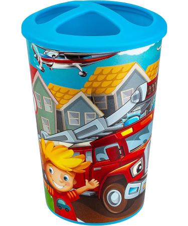 Shop alle-meine.de GmbH Bathroom Set - Custom Toothbrush Holder & Children's Cup - Vehicle & Fire Brigade Design - Perfect for Kids' Toothbrushes! - Buy Online on GoSupps.com