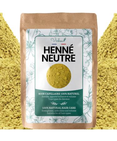 virhea Neutral Henna 500g (Colourless) Shiny and Strong Hair Anti-Lice and Anti-Dandruff Mask and Scrub for Body and Face 100% Natural