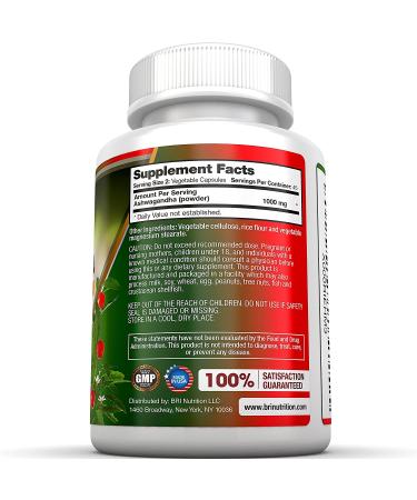 BRI Nutrition Ashwagandha - 1400mg - Mood & Energy Support (90 Count) - Buy Online on GoSupps.com