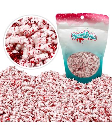 Bloody Bones Treat Toppers - 4 oz Resealable Stand Up Candy Bag - White Candy Bone Shaped Sprinkles w/ Red Splashes - Halloween Themed Sprinkles for Holiday Desserts and Snacks - Buy Online on GoSupps.com