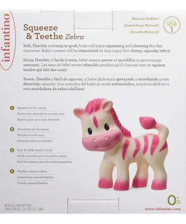 Infantino Squeeze and TeeThe Zebra Teether Toy - Fun and Soothing for Baby - Buy Online on GoSupps.com