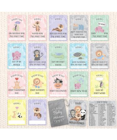 Baby Milestone Cards 57 Keepsake Moments | First Year Memories | Personalise | Unisex | Mum to be Gift | Baby ... - Buy Online on GoSupps.com