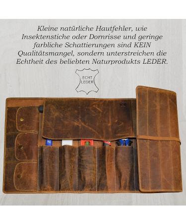 Flevado XXL Large Unisex Multifunctional Tool & Cosmetic Bag | Full Leather Organizer - Brown - Buy Online on GoSupps.com