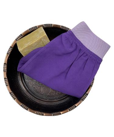 Turkish 100% Silk Exfoliating Gloves & Mitt - Bath Scrub Fake Tan Remover for Men & Women | Feel Fine (Purple & Lilac - Buy Online on GoSupps.com