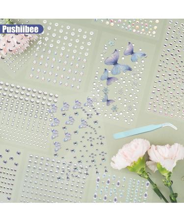 10 Sheets Face Gems Stickers Face Jewels for Makeup Stickers with Tweezers Self-Adhesive Rhinestone Face Stickers Face Gems Stick on Pearl Hair Gem Nail Gem Stickers for DIY Crafts - Buy Online on GoSupps.com