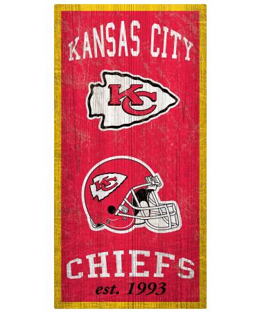 Fan Creations NFL Kansas City Chiefs Unisex Kansas City Chiefs Heritage Schild Teamfarbe 15 2 x 30 5 cm