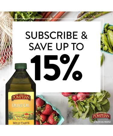 Pompeian Mild Taste Olive Oil 68 Fl Oz - Perfect for Roasting & Sauteing, Gluten-Free, Non-Allergenic, Non-GMO - Buy Online on GoSupps.com