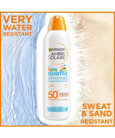 Garnier Ambre Solaire SPF 50+ Kids Anti-Sand Mist Sun Protection Spray 150ml - Buy Online on GoSupps.com