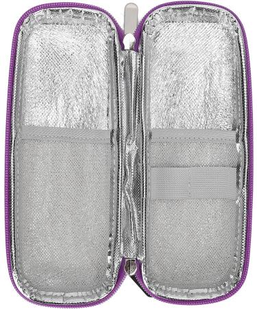 Insulin Cooler Bag for Travel - Waterproof Diabetes Supplies Carry Bag - Purple Diabetic Medication Organizer with Insulated Cooling Technology - Buy Online on GoSupps.com