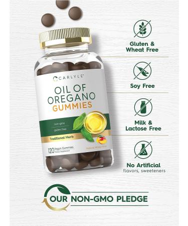Carlyle Oregano Oil Gummies 3000mg 120 Count Natural Mango Flavor Vegan Non-GMO Gluten Free Traditional Herb Supplement - Buy Online on GoSupps.com