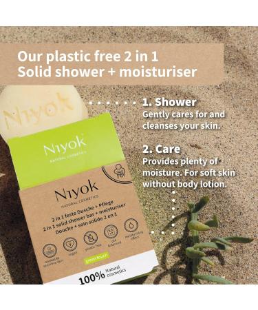  Niyok Niyok 2-in-1 Solid Shower and Care - Solid shower gel without palm oil - pH 5.5 skin-neutral - Plastic-free vegan - Can be used as an organic shower soap - Natural cosmetic - Moisturizes - Intense red (80 g) - Buy Online on GoSupps.com