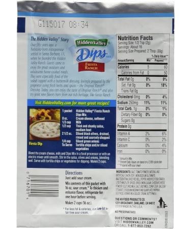 Buy 4x Hidden Valley Fiesta Ranch Dip Mix - Authentic USA Flavor for Delicious Dips | International Shipping Available - Buy Online on GoSupps.com