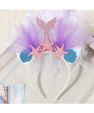 Frcolor Glitter Mermaid Headband | Princess Hairband for Girls | Purple Tail Party Favors - Buy Online on GoSupps.com