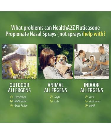 HealthA2Z Fluticasone Propionate Nasal Spray 24-Hour Allergy Relief - 120 Sprays (0.54 fl oz) - Buy Online on GoSupps.com