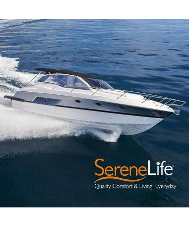 SereneLife 3 Bow Bimini Top Canvas Sun Shade Boat Canopy - Double Wall Aluminum Frame - 6'L x 46H x 79-84 Gray - Buy Online on GoSupps.com