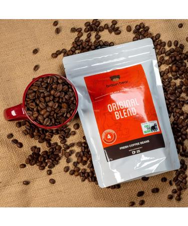Brown Bear Original Blend Ground Coffee 227g | Medium Dark Roast | Strength 4 | Ideal for French Press, Drip, Aeropress | Donation to Free The Bears | 1 Pack - Buy Online on GoSupps.com