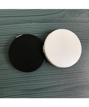 Zcooooool Round Folding Makeup Mirror 8CM - Professional Double-Sided Compact Mirror, PU Surface, Handbag Mirror, White - Buy Online on GoSupps.com