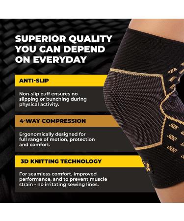 CopperJoint Large Knee Brace - Compression Sleeve for Workout, Running, Weightlifting - Arthritis Pain Relief & Swelling Support - Buy Online on GoSupps.com