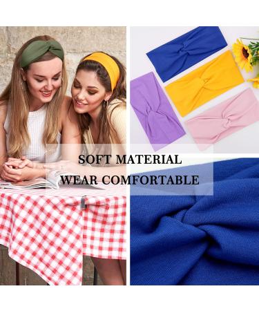 Feqo 18-Piece Elastic Hair Bands & Turbans for Women - Knot Headbands for Yoga Fitness & Sports | 18 Colors Available - Buy Online on GoSupps.com