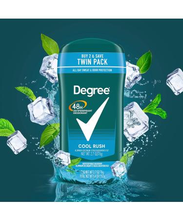 Degree Men Original Aluminum Free Deodorant & Antiperspirant Pack of 2 48-Hour Sweat & Odor Protection Cool Rush 2.7 oz - Buy Online on GoSupps.com