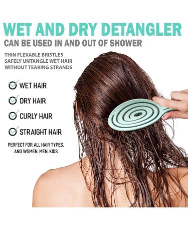 Fiora Naturals Hair Detangling Brush - Gentle Bio-Friendly Detangler for Curly & Straight Hair - Ultra-Soft Bristles for Women, Men, Kids & Toddlers - Suitable for Wet and Dry Hair - Buy Online on GoSupps.com