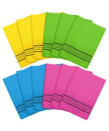 12 Pieces korean body scrub Exfoliating Cloth korean Italy Towel Korean Style Exfoliating Mitt Korean Style Scrubbing Cloth Bath Body Exfoliating Scrub Towel for Removing Skin Clean Dry Skin Cell