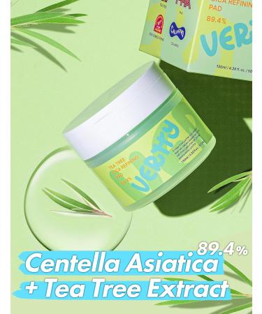 Vertty Tea Tree Cica Toner Pad - Exfoliating & Hydrating Toner for All Skin Types | 100% Vegan Cotton Pads | Redness Relief & Long-lasting Hydration (50 Count - Buy Online on GoSupps.com