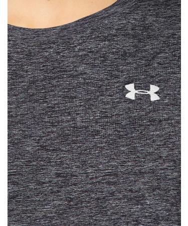 Under Armour Women's Tech Twist T-Shirt - Black/Metallic Silver, Medium - Buy Online on GoSupps.com
