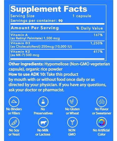 Life Strength ADK 10 Supplement (90 CT) - Physician Formulated Vitamins for Bone Health & Immune Support - Buy Online on GoSupps.com