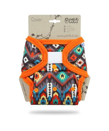 Petit lulu size 2 powy overpants (5-16 kg) |Velcro |One size diapers |Baby diaper pants |Washable & waterproof |Fleet diapers |Made in EU Ethno