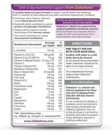 Vitabiotics Diabetone Original Tablets x 30 - Support for Diabetes Management - Buy Online on GoSupps.com