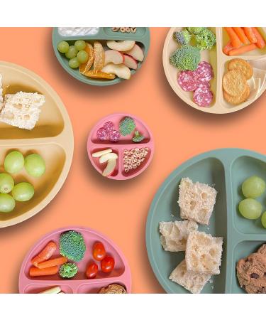 LittlePanda Silicone Baby Plates with Suction | 100% Silicone Divided Plates for Kids | Baby Led Weaning Supplies | Microwave & Dishwasher Safe Toddler Plates | 3 Pack - Buy Online on GoSupps.com