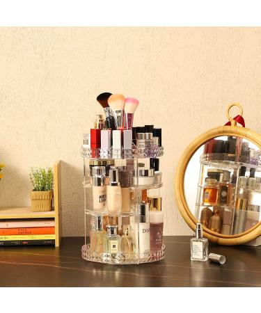 Cq acrylic 360 Degree Rotating Makeup Organizer - 4 Tier Adjustable Cosmetic Storage Display Case - Buy Online on GoSupps.com